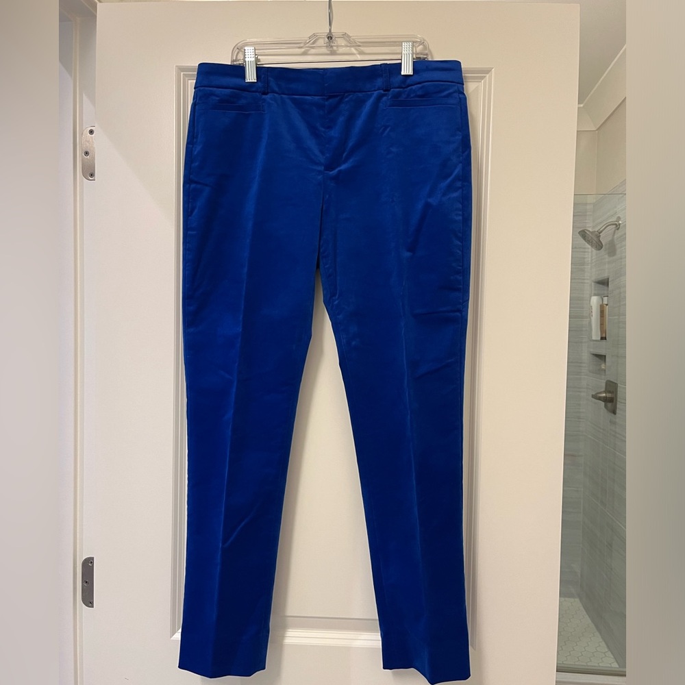 Royal blue lightweight Banana Republic velvet ankle pants